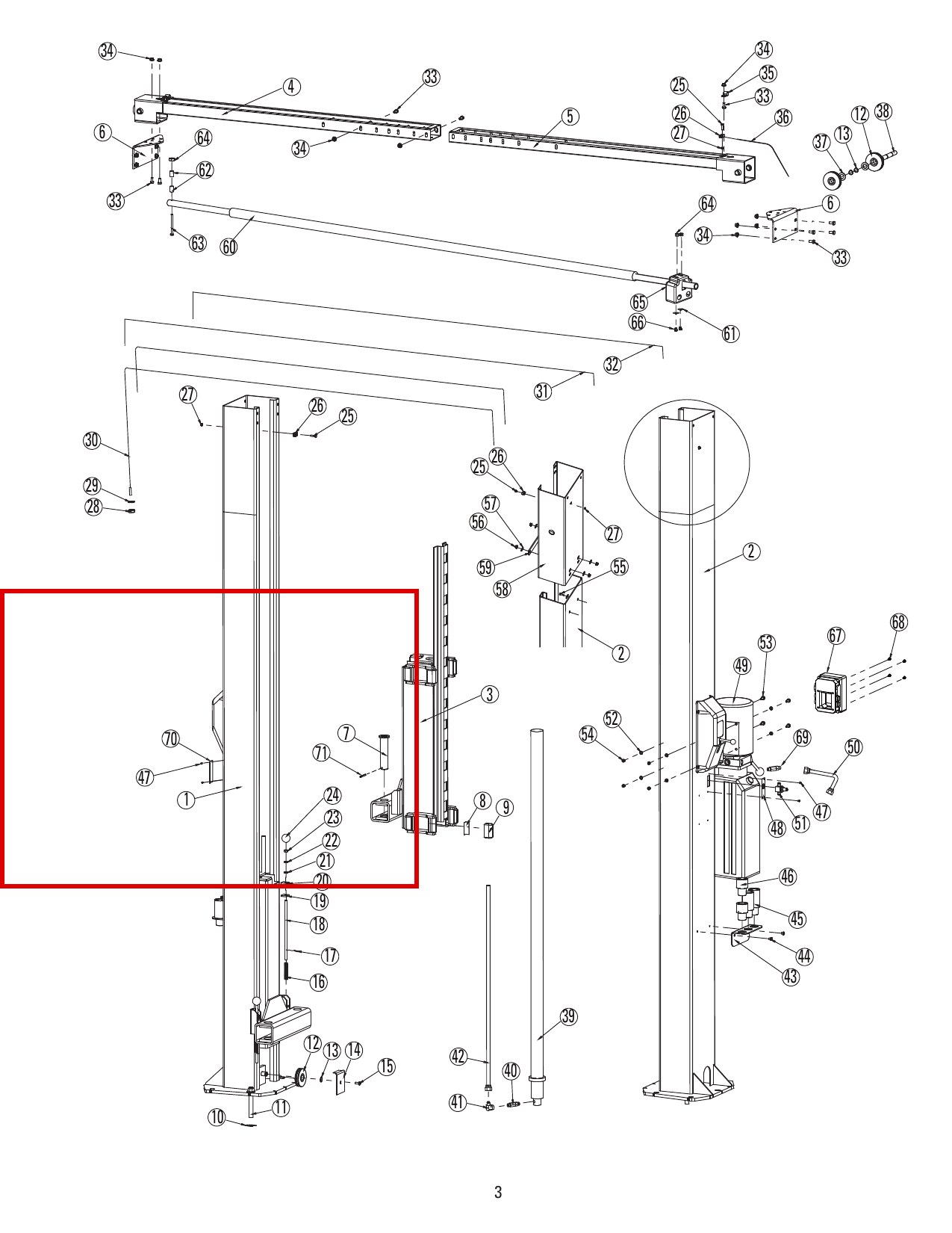 FOD0051 direct-lift-dl9-main-lift-assembly item 70 (location)