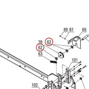 Direct Lift DP8-2014 Flat Washer Ø24C Level (PP8+ Long Crossbeam item 62)