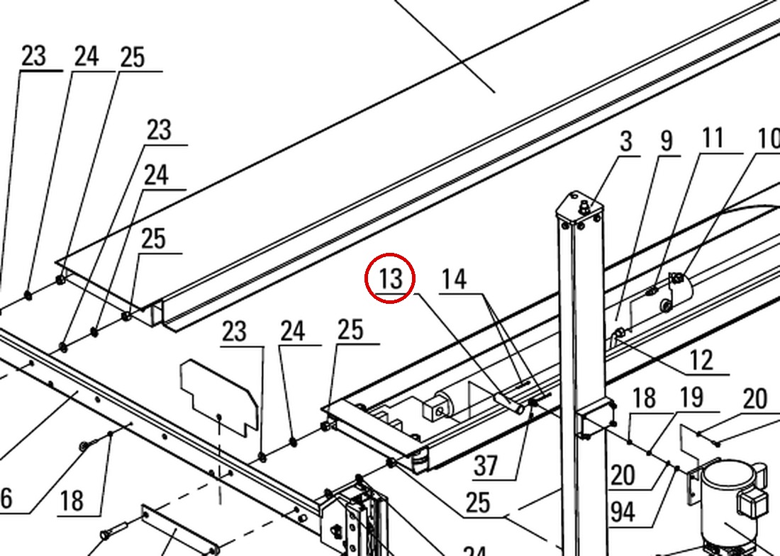 Direct Lift DP8-3003 Hydraulic Cylinder Anchor Pin, General Illustrated Parts List Figure 1 item 13