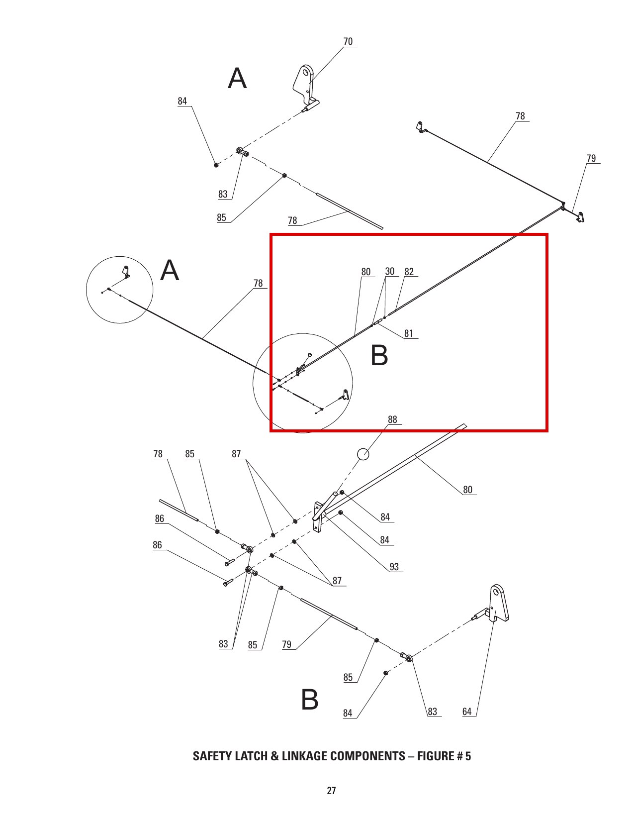 Direct Lift H4D-7000-03 Threaded Coupling (Lock Release Rod Coupler) for 7K, 8K & DP-7 4-Post Lifts parts diagram (PP8+ Long Safety Latch Fig 5 item 81) (location)