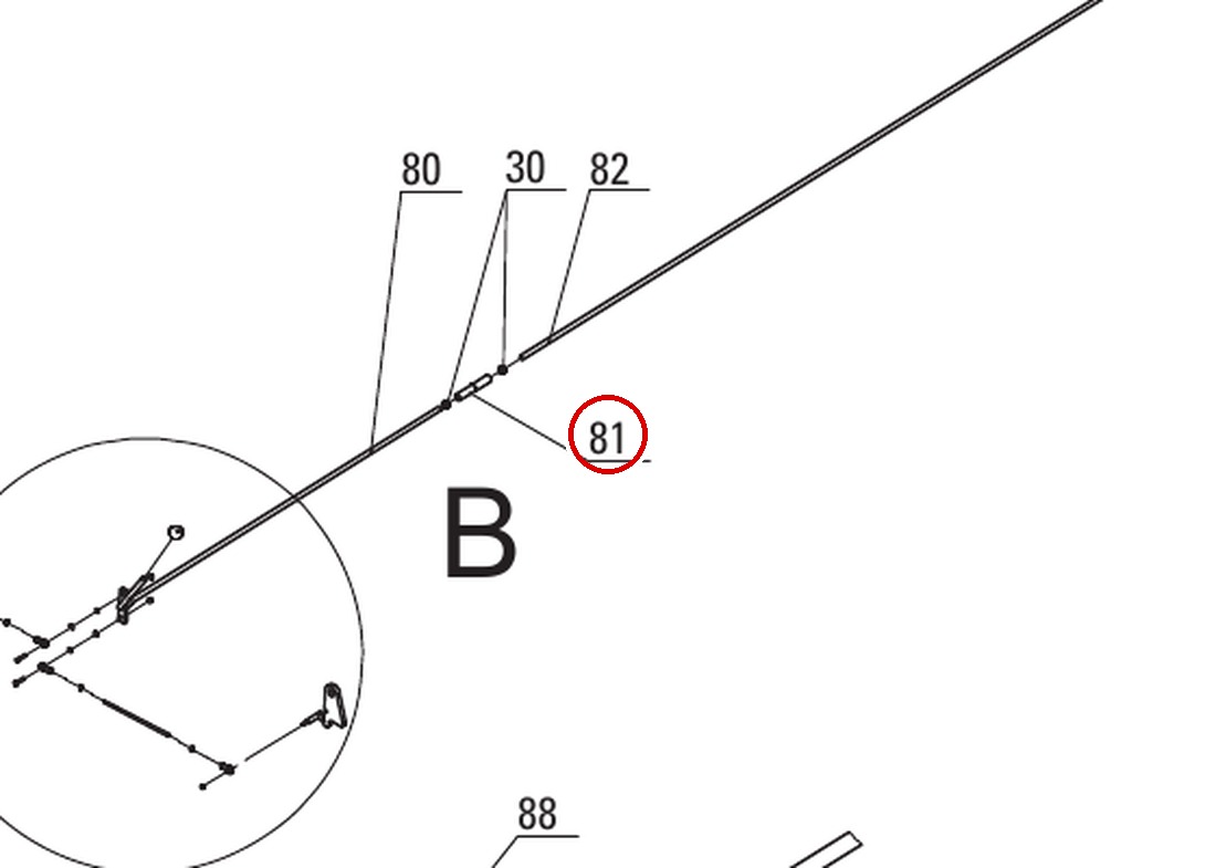 Direct Lift H4D-7000-03 Threaded Coupling (Lock Release Rod Coupler) for 7K, 8K & DP-7 4-Post Lifts parts diagram (PP8+ Long Safety Latch Fig 5 item 81)