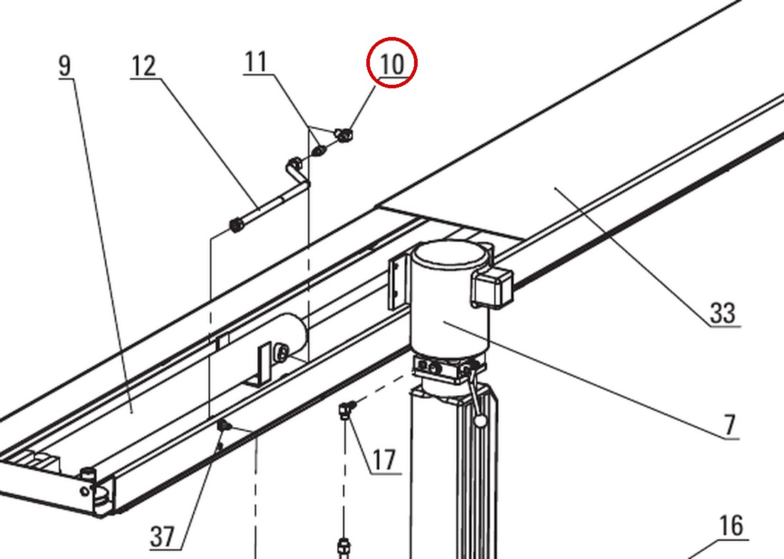 Direct Lift PP7-9802-2 90 Degree Pipe Fitting - PP8+ Long Hydraulic Components Figure 4 item 10