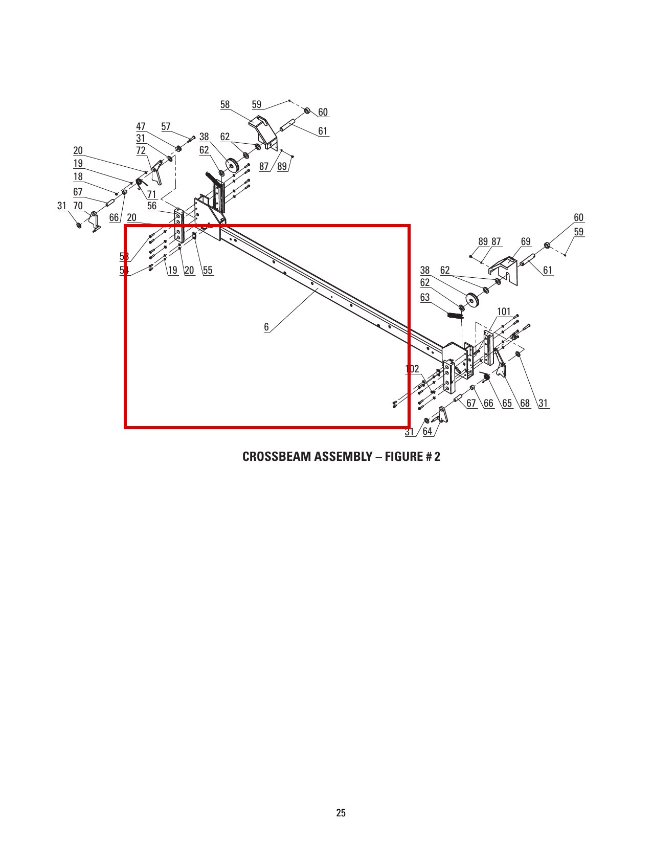 DIT2100G direct-lift-pp8-long-crossbeam-assembly item 6 (location)