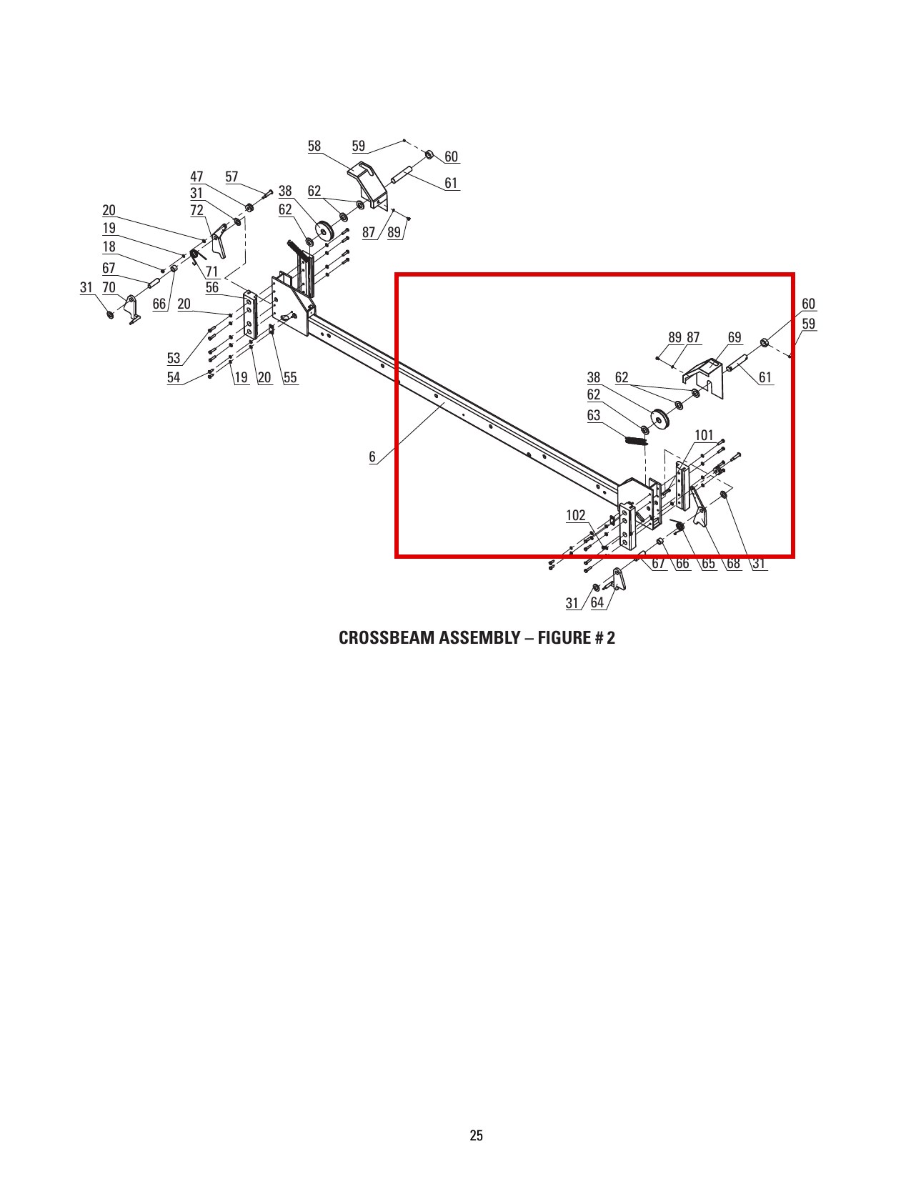 DIT10111 direct-lift-pp8-long-crossbeam-assembly item 63 (location)