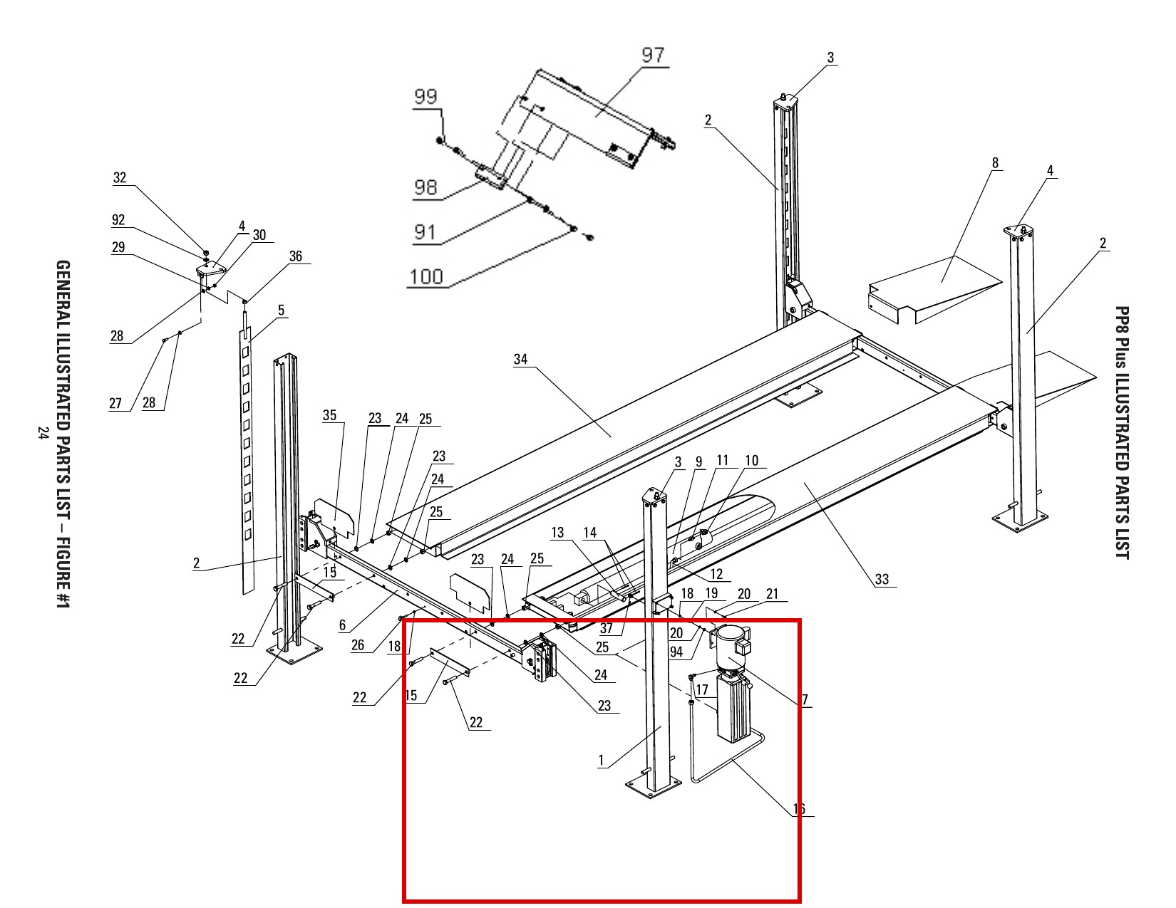 DIT8P1000 direct-lift-pp8-long-general-illustrated-parts-list item 1 (location)