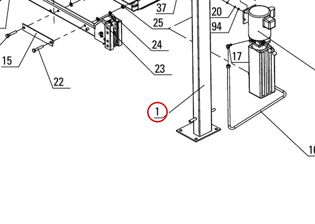 DIT8P1000 direct-lift-pp8-long-general-illustrated-parts-list item 1