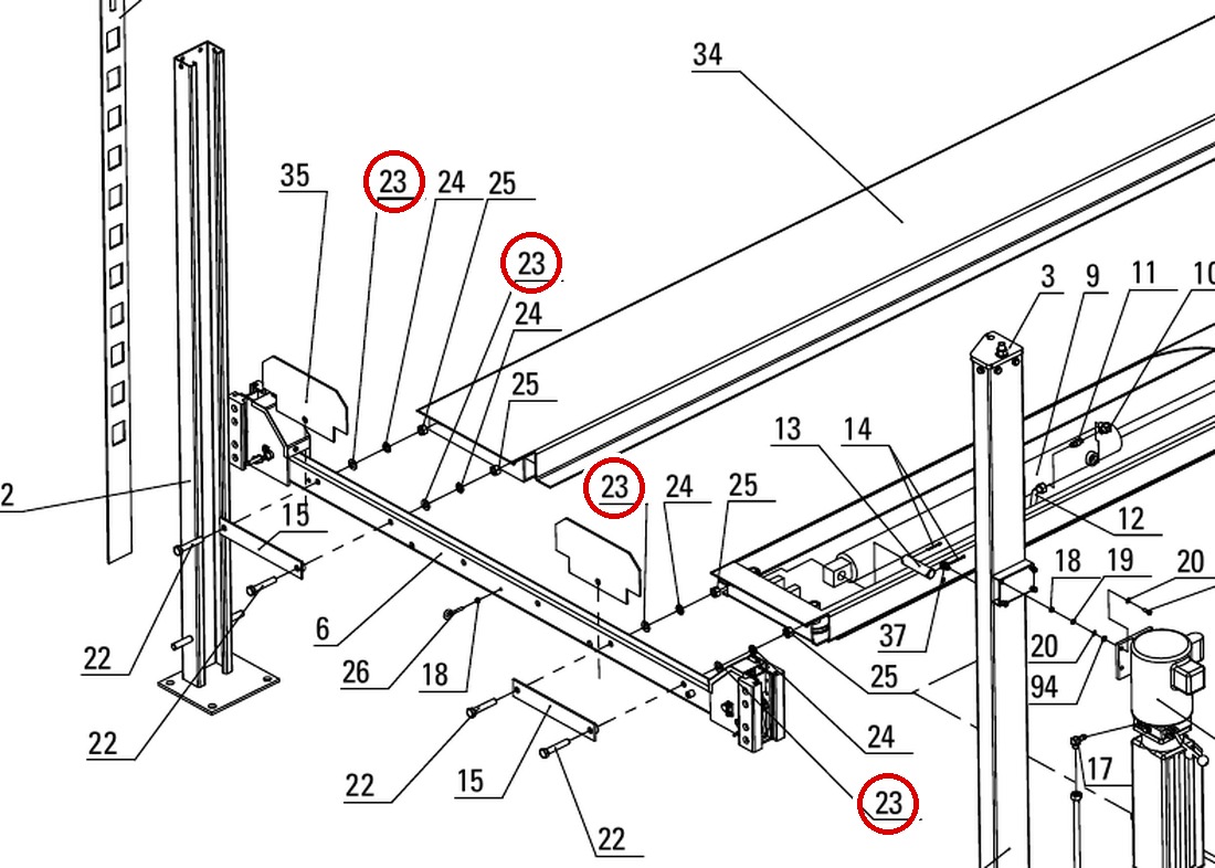 DIT4118 direct-lift-pp8-long-general-illustrated-parts-list item 23