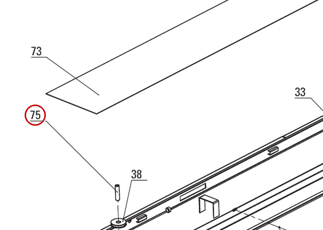Direct Lift DP8-3006 Cable Pulley Shaft PP8+ Long Runway & Components Figure 3 item 75 (left pulley)