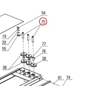 Direct Lift DP8-3006 Cable Pulley Shaft PP8+ Long Runway & Components Figure 3 item 75