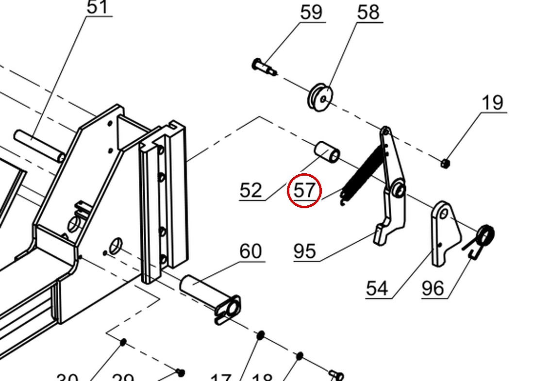 DIT10111 direct-lift-pp9-crossbeam-safety-latch-assembly-figure-1 item 57