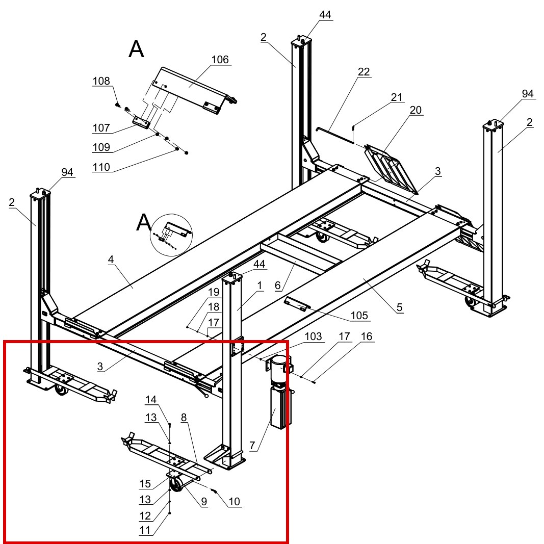 DIT4010 direct-lift-pp9-general-illustrated-parts-list-a-figure-6 item 12 (location)