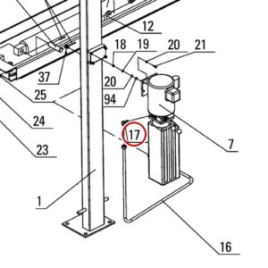 Direct Lift SW-002 (30400-9053YZ) 90 Degree Hydraulic Fitting with O-Ring for PP8 Series 4-Post Lifts parts diagram