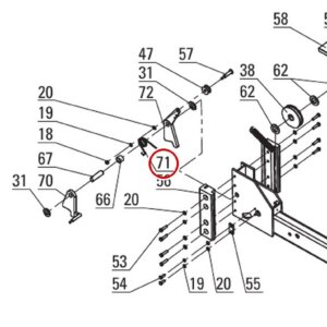 Direct Lift NH4D-1004DC Torsion Spring B (Latch Spring) - 7K/8K/9K 4-Post Parking Lifts - item 71 on Direct Lift PP8+ Long Crossbeam Assembly parts diagram