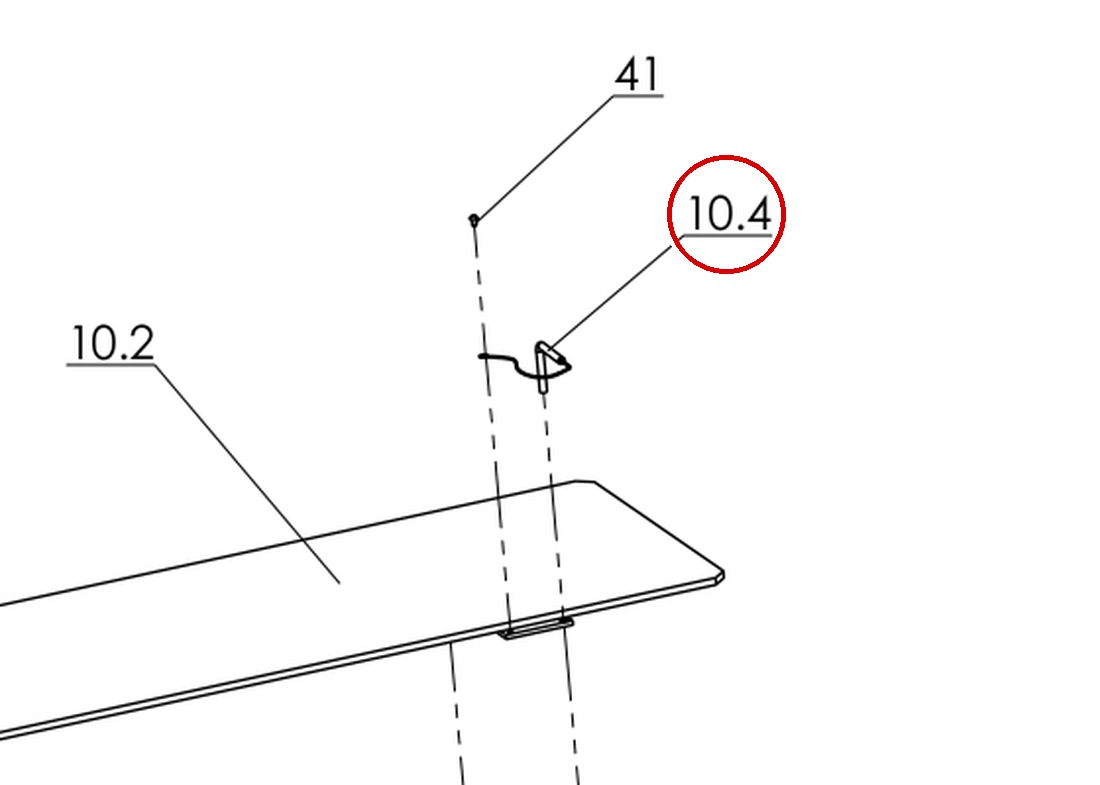 Direct Lift H4B-7110A Locking Pin for Pro 14F 14,000 lb Lift and Older Forward Lift Alignment Models - item 10.4 on Pro 14F 14000 Rear Slip Plate Assembly parts diagram