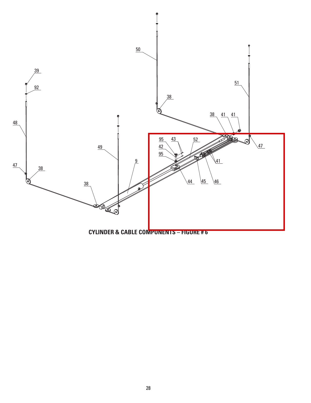Direct Lift DP8-3002 Lifting Cable for ProPark 8 Plus Long 4-Post Car Storage Lift - item 46 on Direct Lift PP8+ Long Cylinder & Cable Components parts diagram (location)