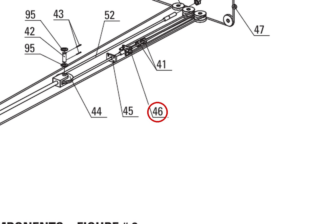 Direct Lift DP8-3002 Lifting Cable for ProPark 8 Plus Long 4-Post Car Storage Lift - item 46 on Direct Lift PP8+ Long Cylinder & Cable Components parts diagram