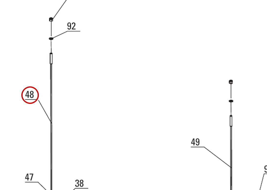 Direct Lift DP8-3012 Lifting Cable for ProPark 8 Plus, HR8000, I12 and Other 4-Post Lifts - item 48 on Direct Lift PP8+ Long Cylinder & Cable Components parts diagram