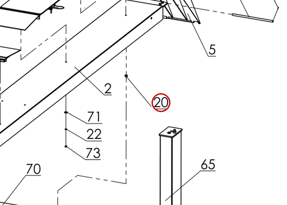 Direct Lift B31-16 M16 Grade 8.8 Nut for PP9+ 9K 4-Post & PRO 14F Lifts - item 20 on Pro 14F 14000 Complete Lift Components parts diagram