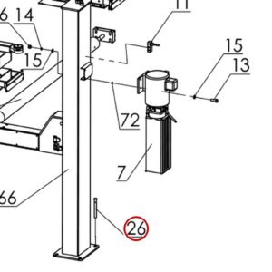 Direct Lift B14-3/4"×140 Anchor Bolt for OH8000 8K Overhead Two-Post Lift - item 26 on Pro 14F 14000 Complete Lift Components parts diagram