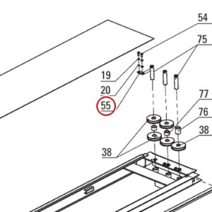 Direct Lift NH4D-2005 Stopper Bracket (Non-Rotator Bar Stop / Lock Plate) - 2-Column 10K & 7K 4-Post - item 55 on Direct Lift PP8+ Long Runway & Components parts diagram