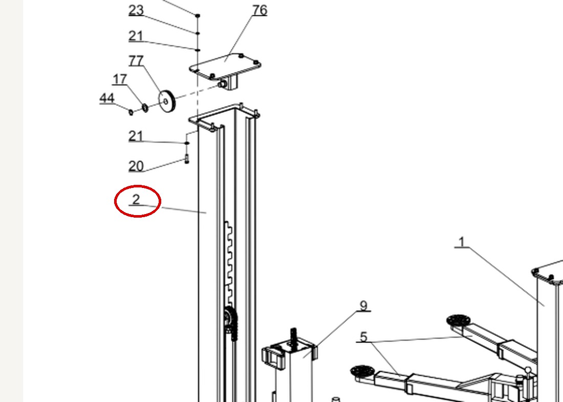 Direct Lift HR8000 Column Arm item 2 DIT1000A