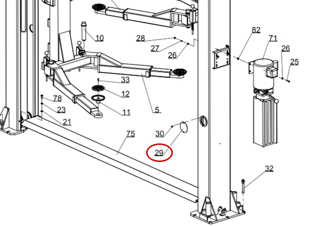 Direct Lift HR8000 Column Arm item 29 DIT1013