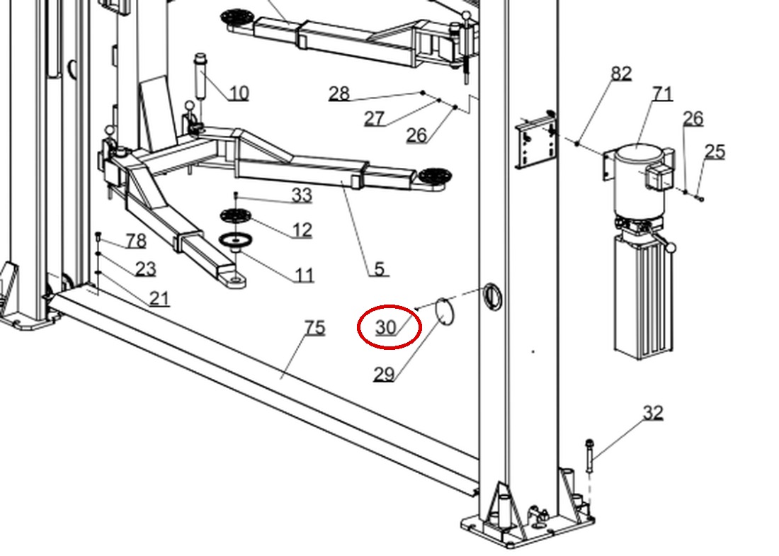 Direct Lift HR8000 Column Arm item 30 DIT36X8