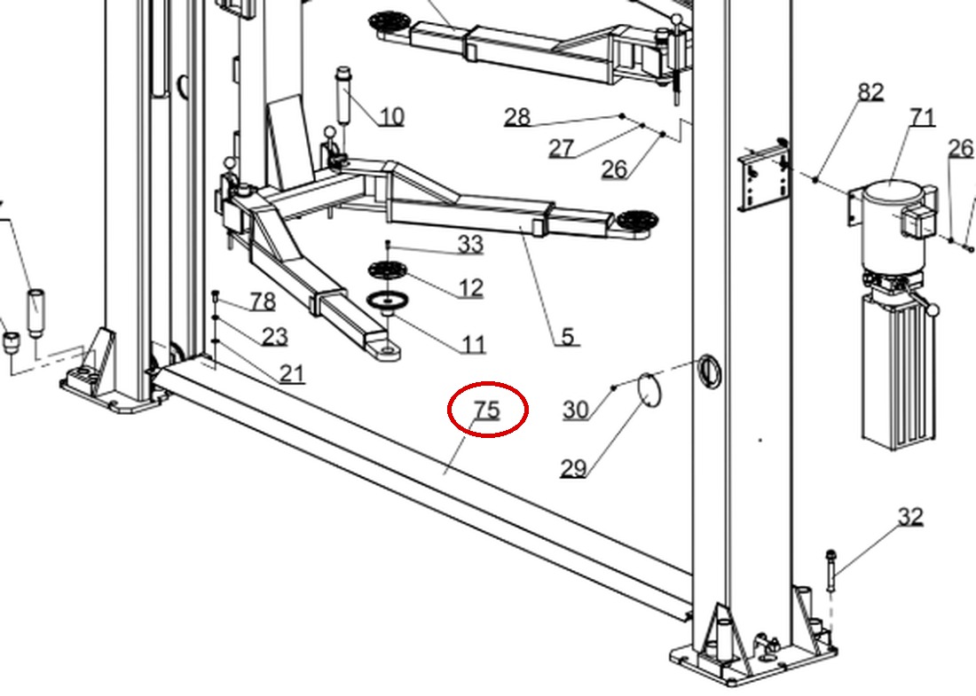 Direct Lift HR8000 Column Arm item 75 DITA3000