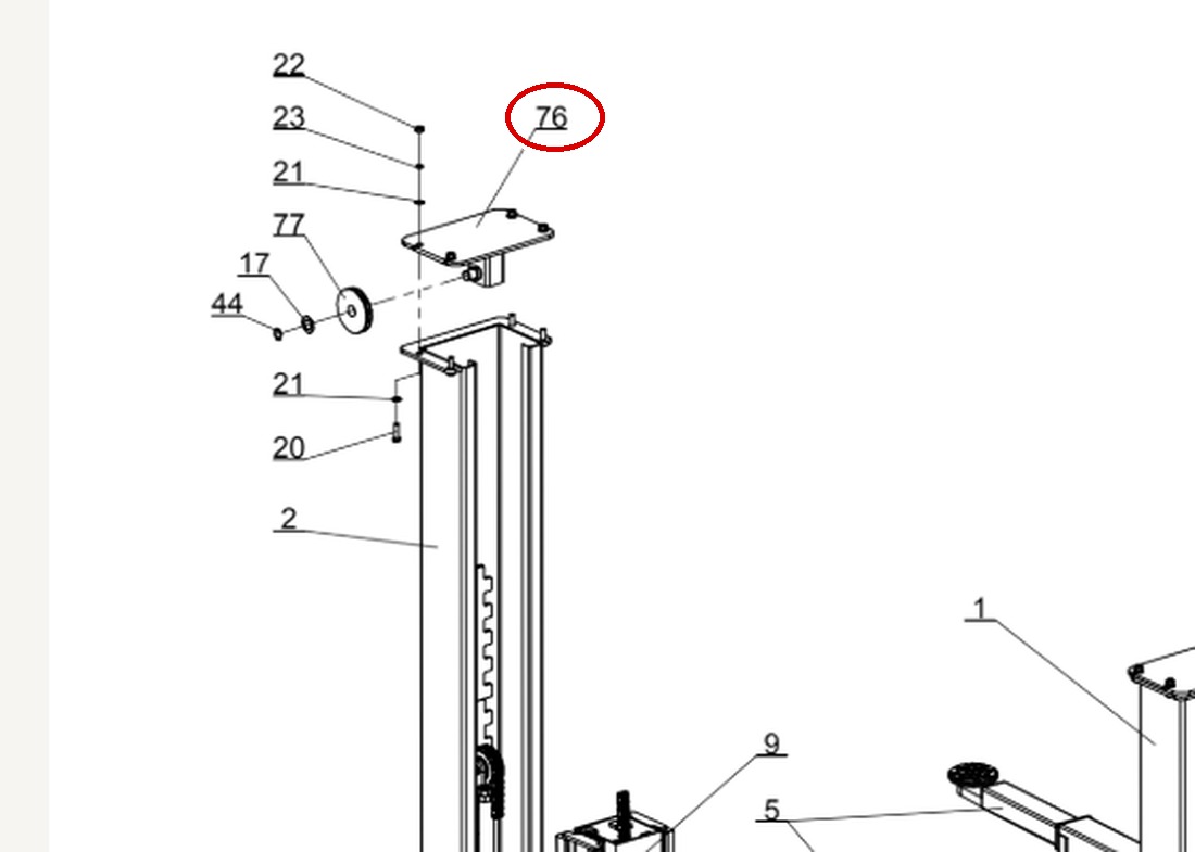 Direct Lift HR8000 Column Arm item 76 DIT2000