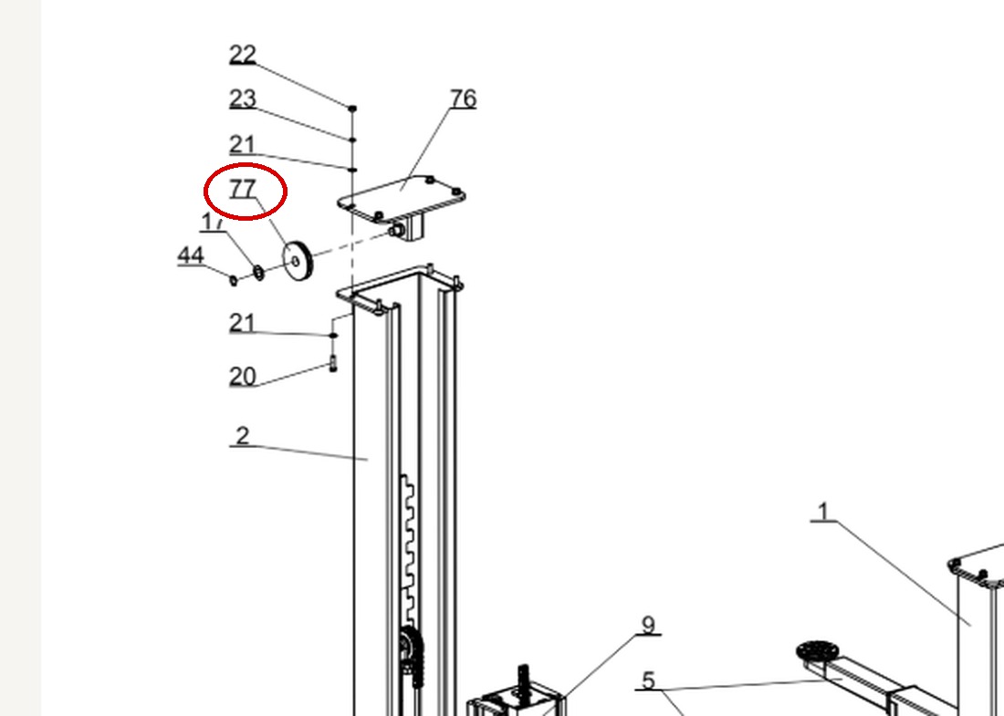 Direct Lift HR8000 Column Arm item 77 FOD2005