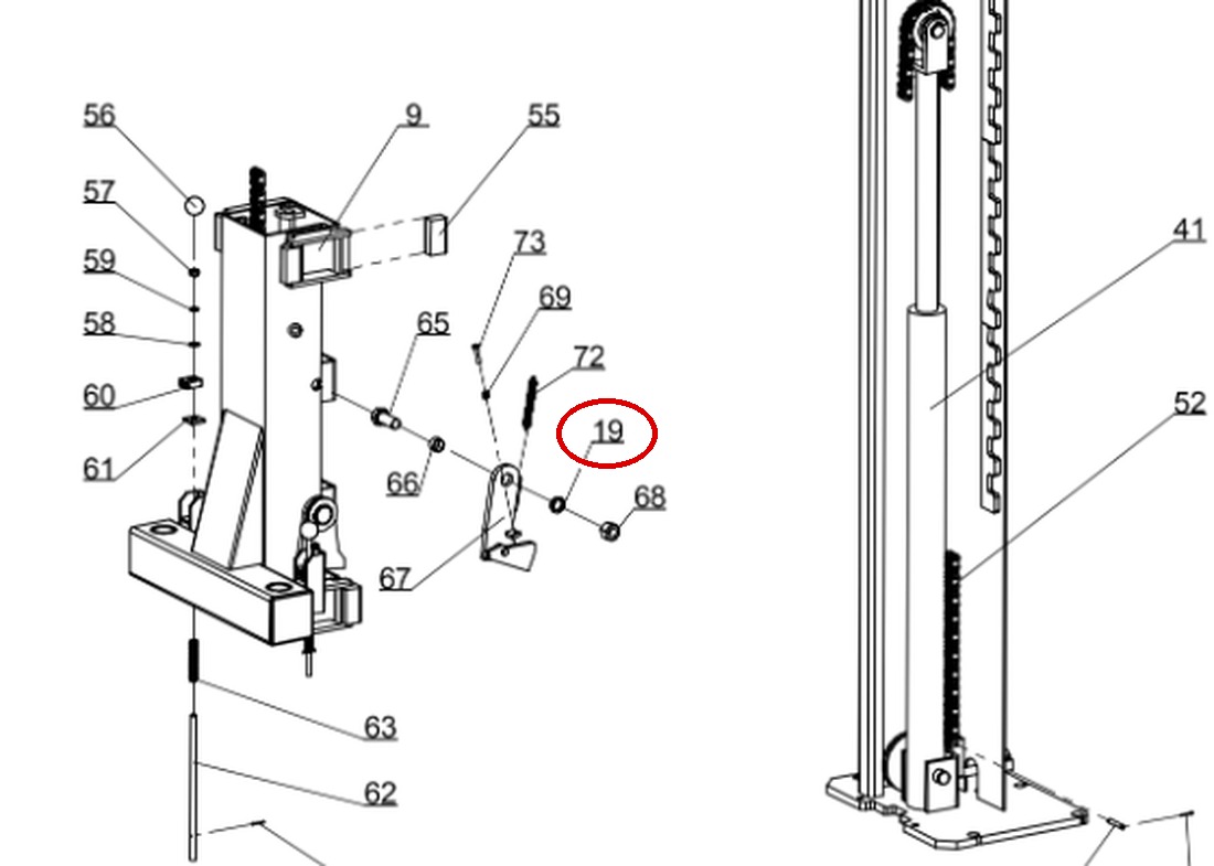 Direct Lift HR8000 Hydraulic Cylinder item 19 DIT4020