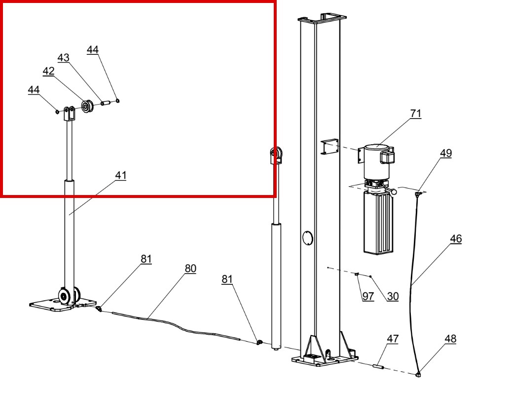 Direct Lift HR8000 Power Unit item 43 DIT1201 (location)