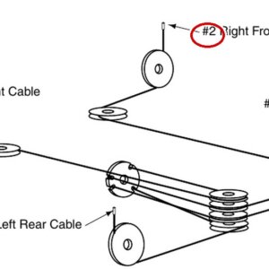 Forward Lift 1400534 Right Front Lifting Cable, 158-1/2" WB, for OR14 14K 4-Post Lift - OR14 lifting cables drawing item 2