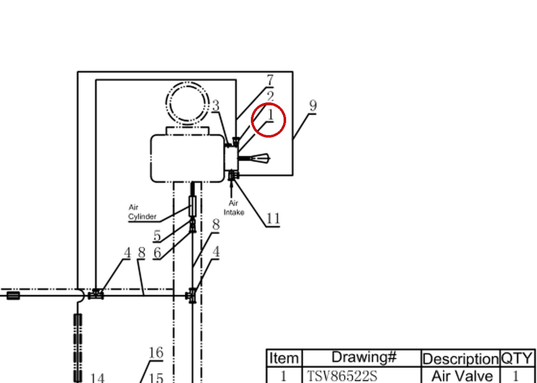 DIT522M Air Connections Fig 17 item 1