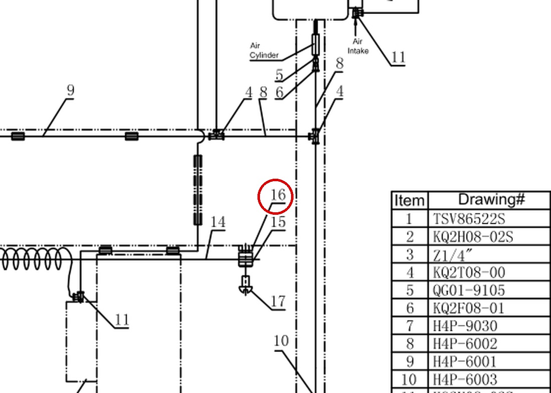 DIT6N08 Air Connections Fig 17 item 16