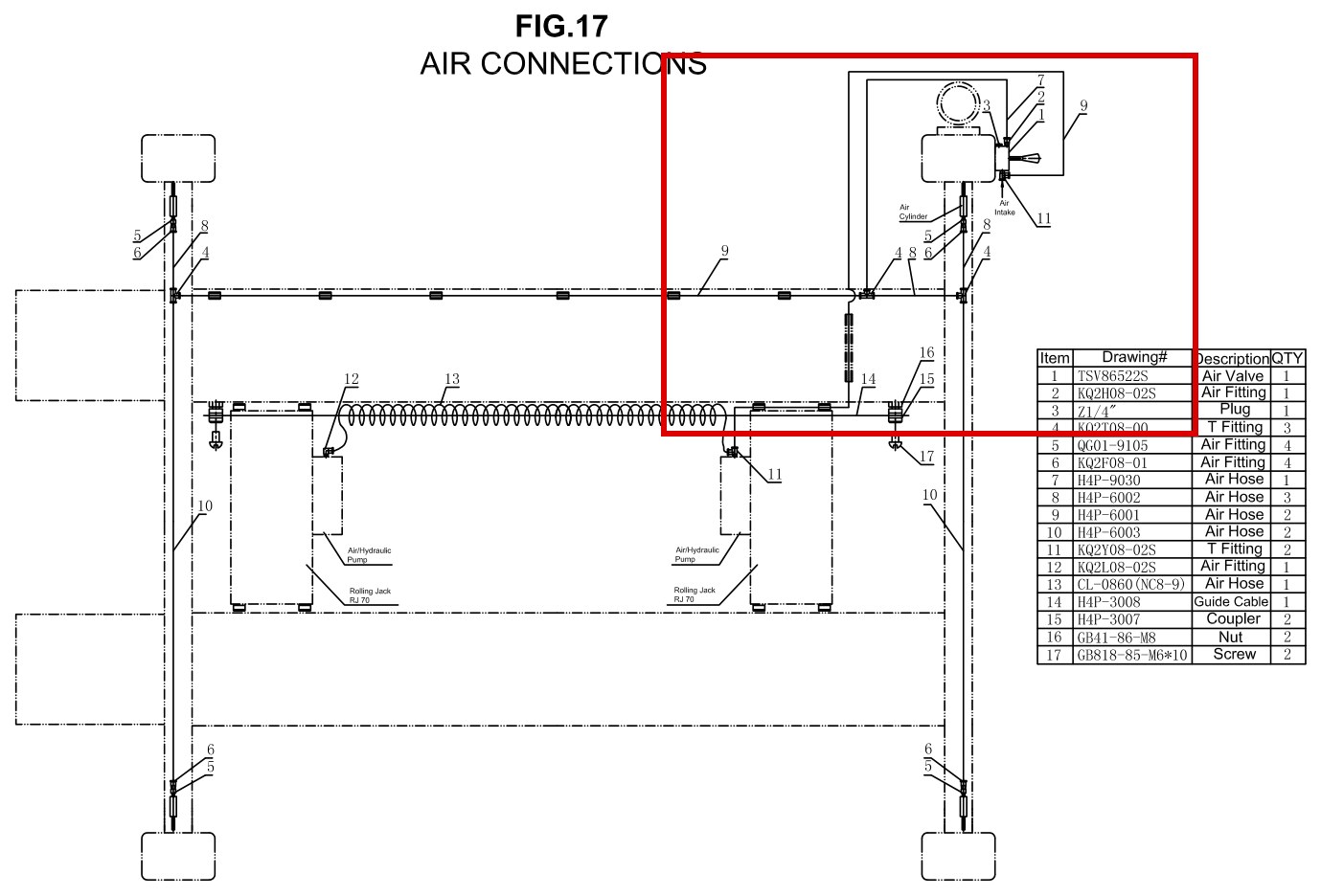 DIT0861 Air Connections Fig 17 item 6 (location)