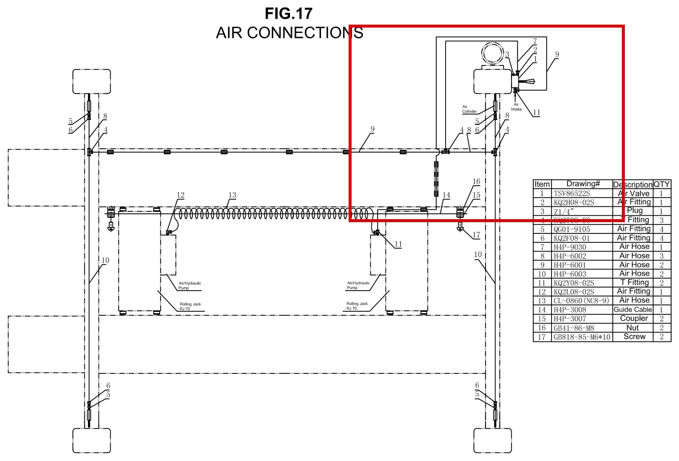 DITP6002 Air Connections Fig 17 item 8-b (location)