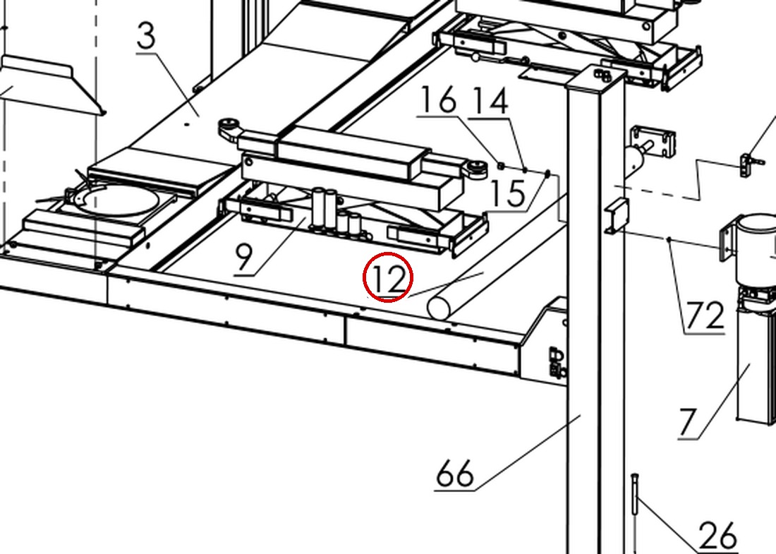 Pro 14F 14000 Components Figure 16 item 12 FOD89100G Hydraulic Cylinder