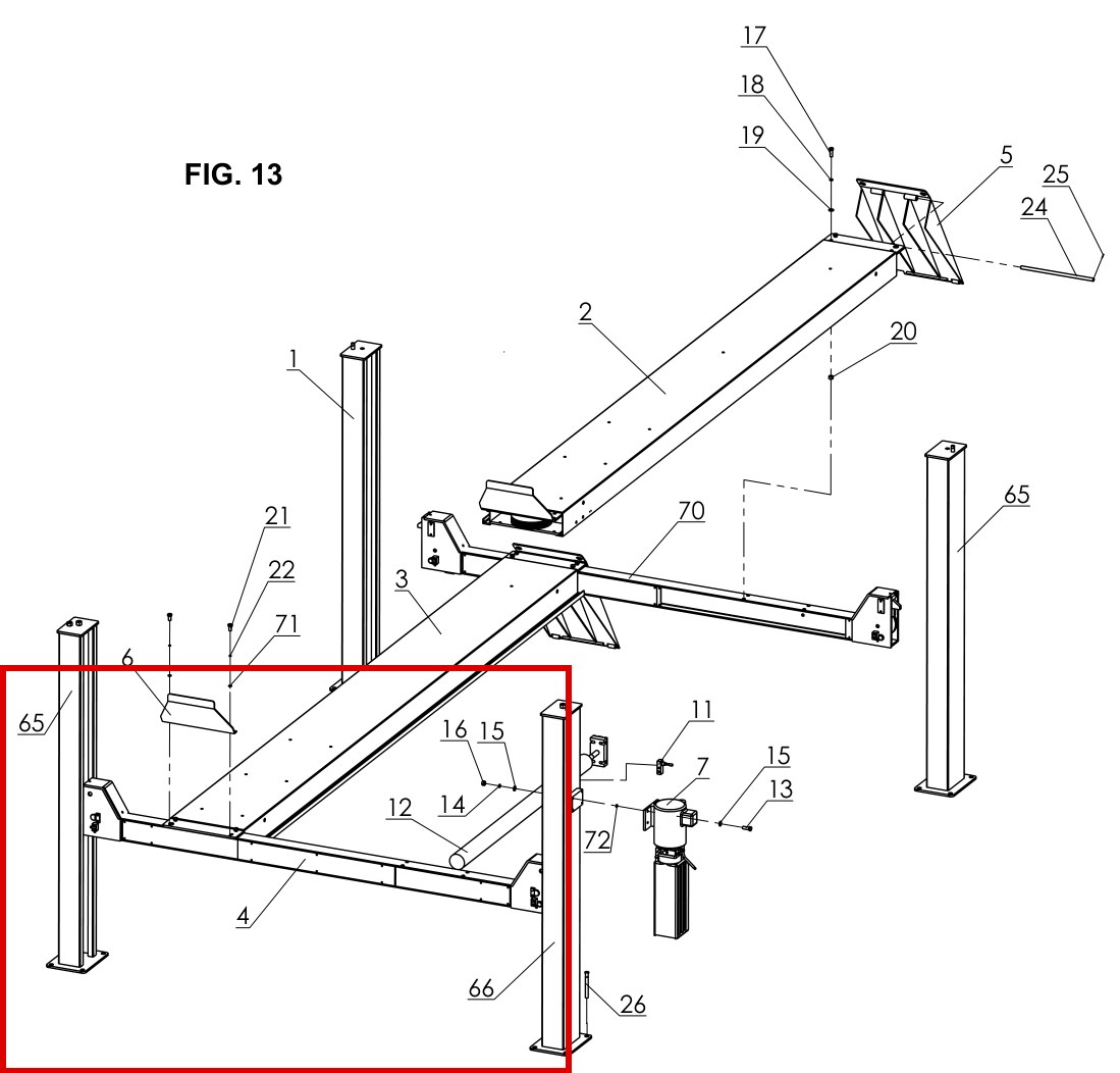DITP1100 Fig 13 Crossbeam Components item 4 (location)