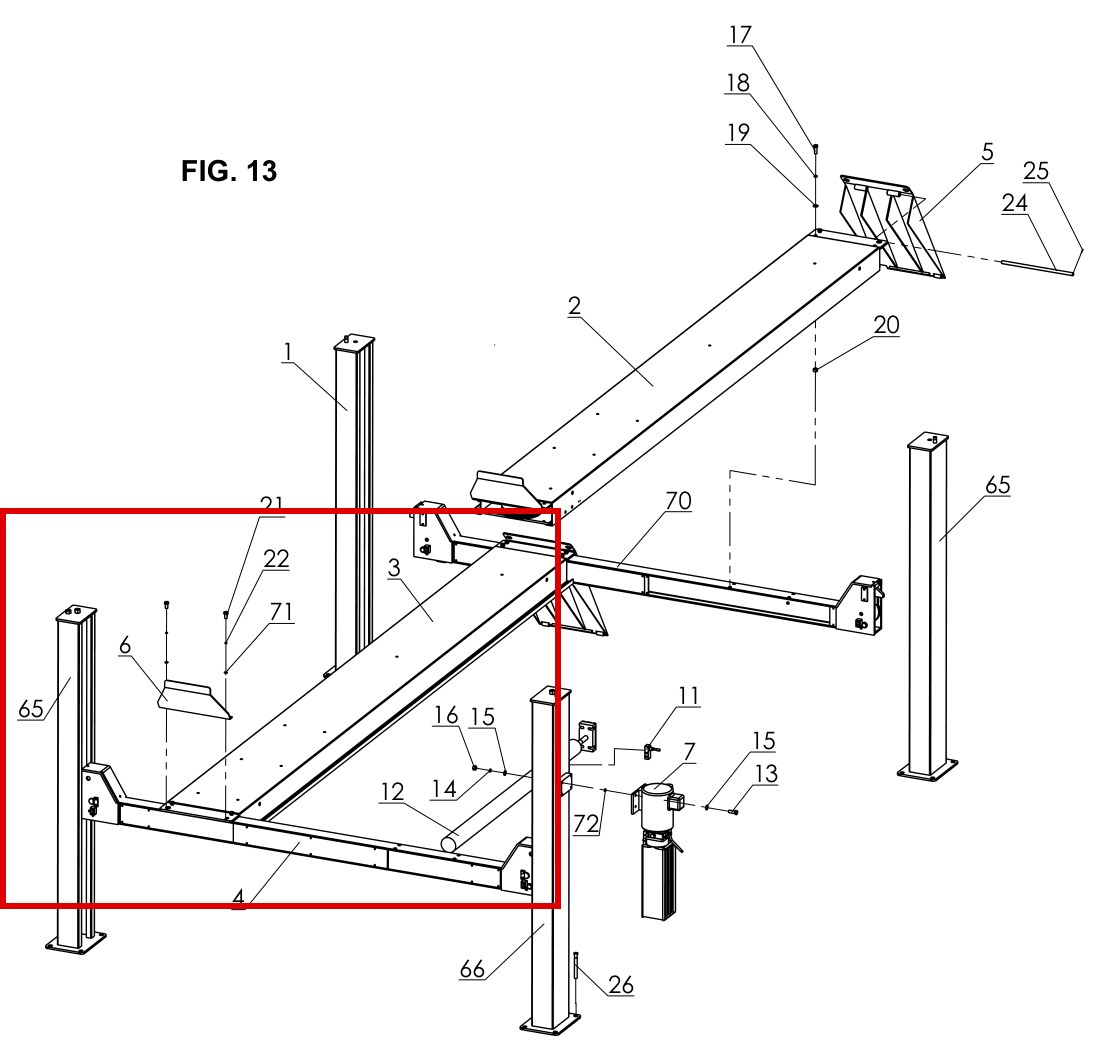 Item 65 (second column) FOD2200 H4P-2200 Column C, Pro 14F 14000 Crossbeam & Components Fig 13 (location)