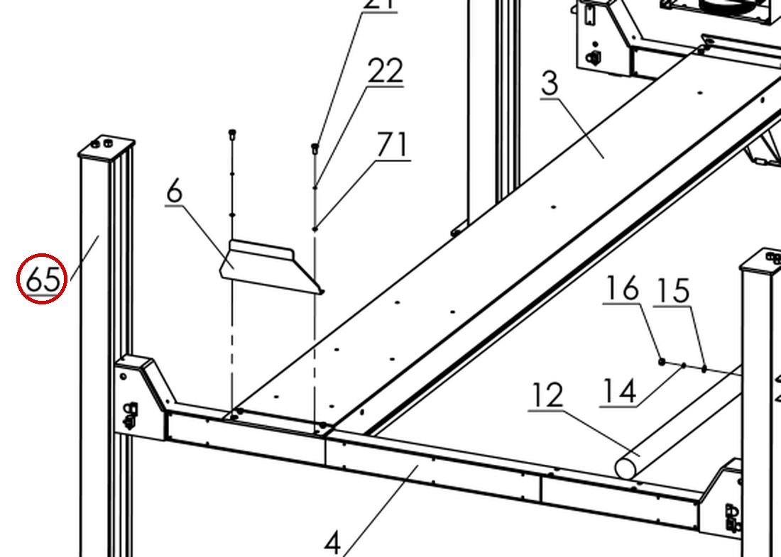 Item 65 (second column) FOD2200 H4P-2200 Column C, Pro 14F 14000 Crossbeam & Components Fig 13
