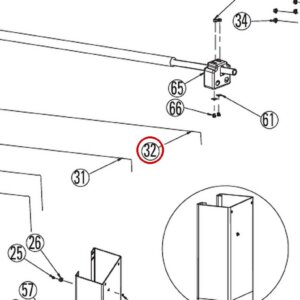 Rotary Lift FJ7600 Locking Latch Cable Assembly for DL9, DP10, I10 Two-Post Lifts parts diagram