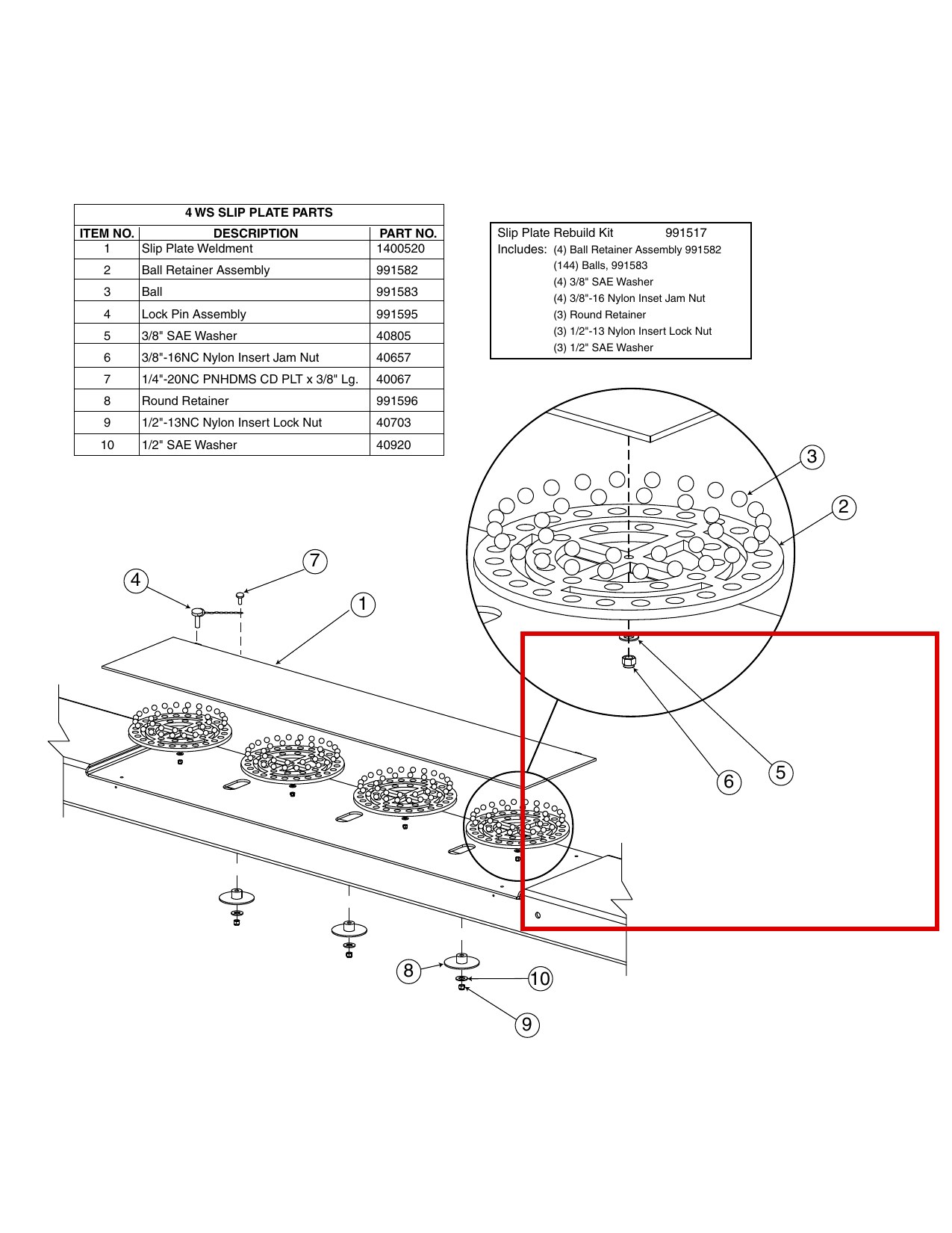 Rotary Lift 40657 3/8"-16NC Nylon Insert Jam Nut for OR14 14K 4-Post Alignment Lift - item 6 on OR14 14K 4-Post 4-Wheel Steer Slip Plate Parts parts diagram (location)