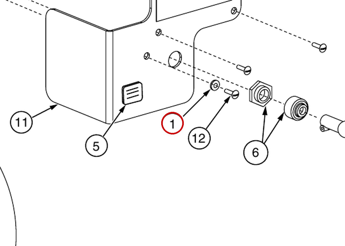 Rotary Lift 40788 #8 SAE Flat Washer for OR14 14K 4-Post Alignment Lift - item 1 on OR14 14K 4-Post Air Lock Release Valve Detail parts diagram