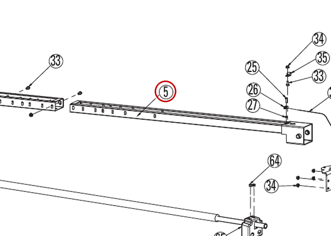 Rotary Lift N481-1 Right-Hand Overhead for DL9 / DP10 / I10 Two-Post Lifts - item 5 on Direct Lift DL9 Main Lift Assembly parts diagram