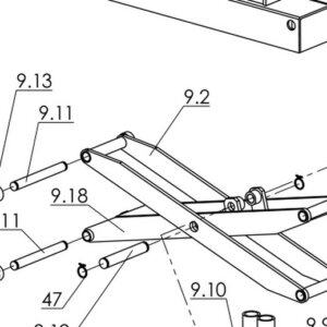 Direct Lift B60-25 Snap Ring 25mm for I12, 10K and 8K 2-Post Lifts - item 43 on Pro 14F 14000 Rolling Jack Assembly parts diagram