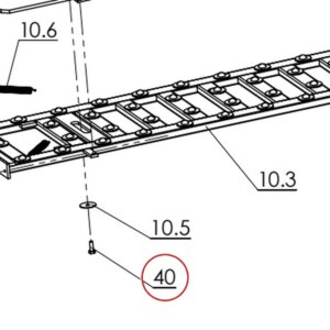 B20-10×30 Bolt M10×30 for Pro 14F 14,000 lb Lift and Rolling Jack Assembly - parts drawing detail