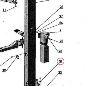 Direct Lift 30400-1020 Anchor Bolt Washer for PRO-9 / PRO-9F 9K 2-Column Lifts - parts drawing detail