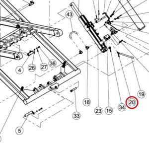 Direct Lift 30400-9054 B 45 Degree Fitting for 6K Mid-Rise Lift (2005) - item 20 on drawing