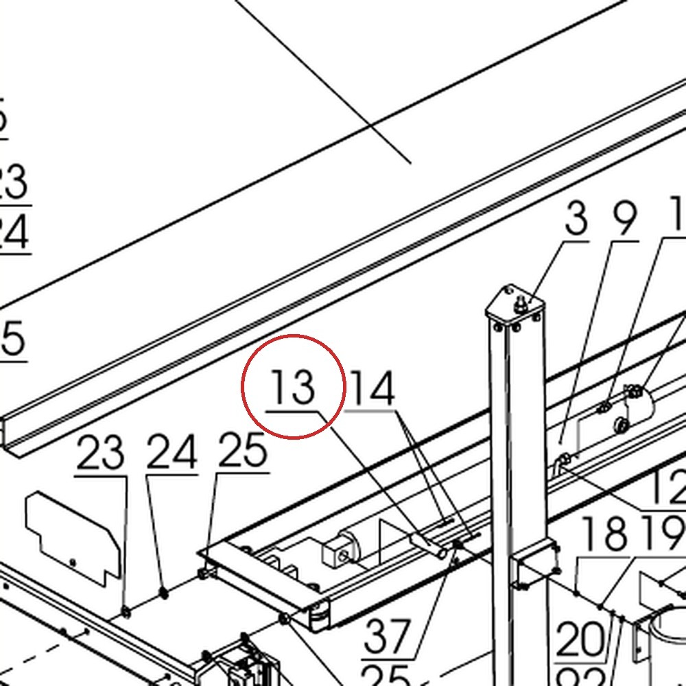 Direct Lift H4D-5005 Master Cylinder Pin for 7K, DP-7 & PP8S 4-Post Parking Lifts - parts drawing detail